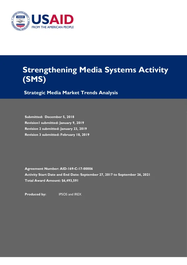 Strengthening Media Systems Activity (SMS) Strategic Media Market Trends Analysis