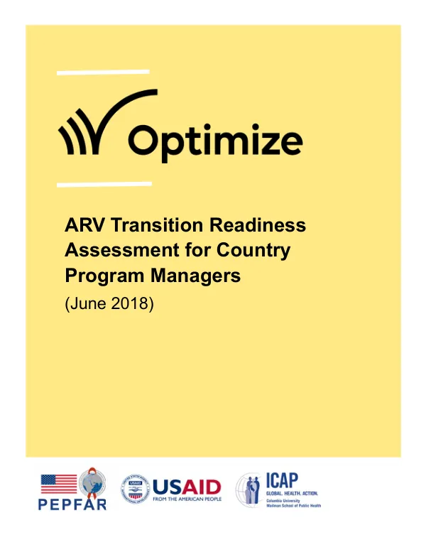 ARV Transition Readiness Assessment for Country Program Managers