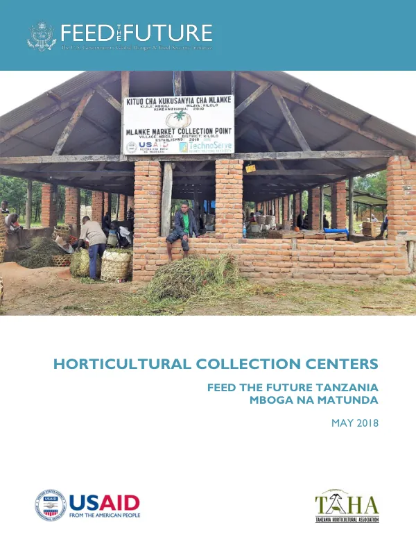 Horticultural Collection Centers: Mapping and Assessment for Tanzania
