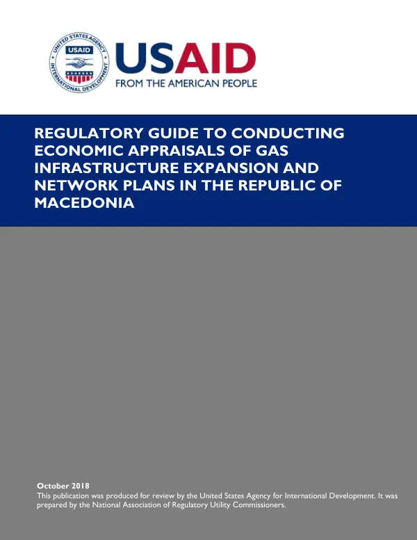 Regulatory Guide to Conducting Economic Appraisals of Gas Infrastructure Expansion and Network Plans in the Republic of Macedonia