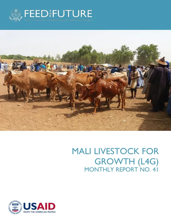 Mali Livestock for Growth (L4G) Monthly Report No. 41