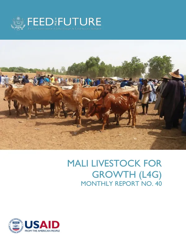 Mali Livestock for Growth (L4G) Monthly Report No. 40, February 2018
