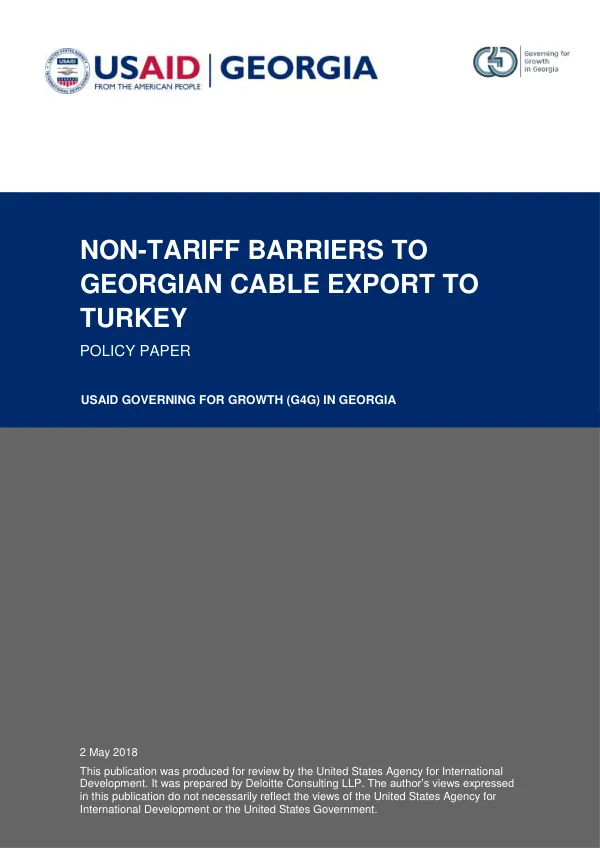 Non-Tariff Barriers to Georgian Cable Export to Turkey