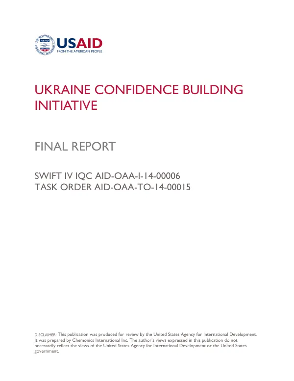 Ukraine Confidence Building Initiative Final Report