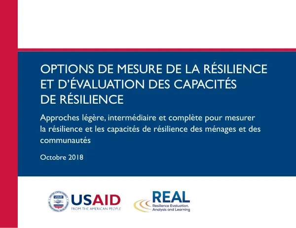 Options de mesure de la résilience et d’évaluation des capacités de résilience