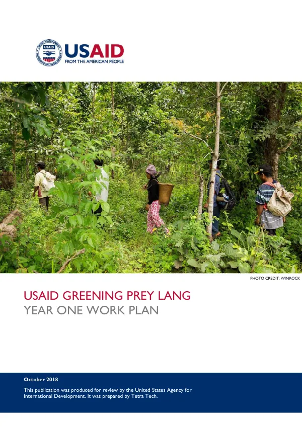 USAID Greening Prey Lang Activity: Year One Work Plan