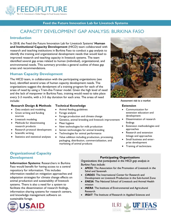 Capacity Development Gap Analysis: Burkina Faso