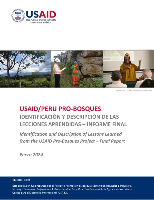 USAID Pro-Bosques – Informe Final de Lecciones Aprendidas