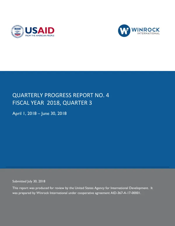 USAID Hamro Samman – Quarterly Progress Report No. 4 FY18 Q3