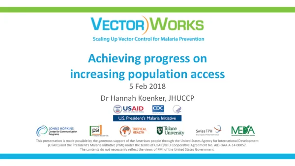 Achieving progress on increasing population access to Insecticide Treated Nets (ITNs)