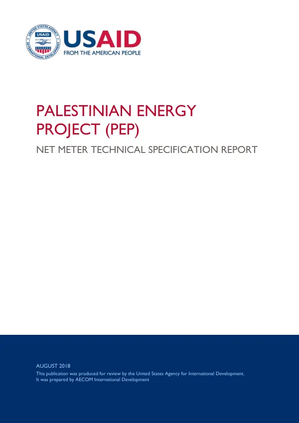 Net Meter Technical Specification Report | Palestinian Energy Project (PEP)