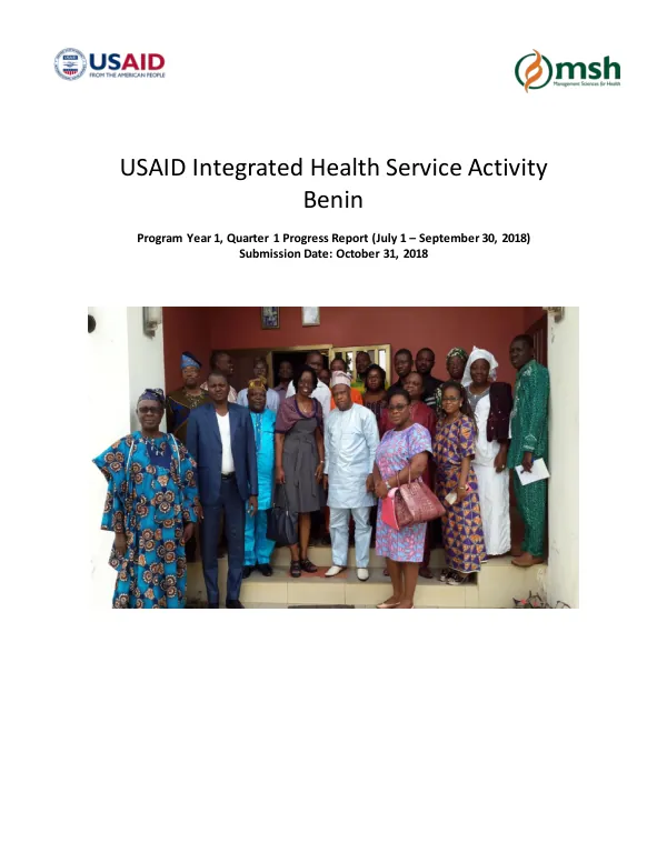 USAID Integrated Health Service Activity Progress Report for Benin