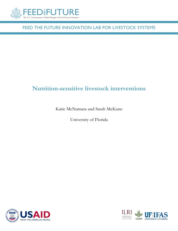Nutrition-sensitive livestock interventions