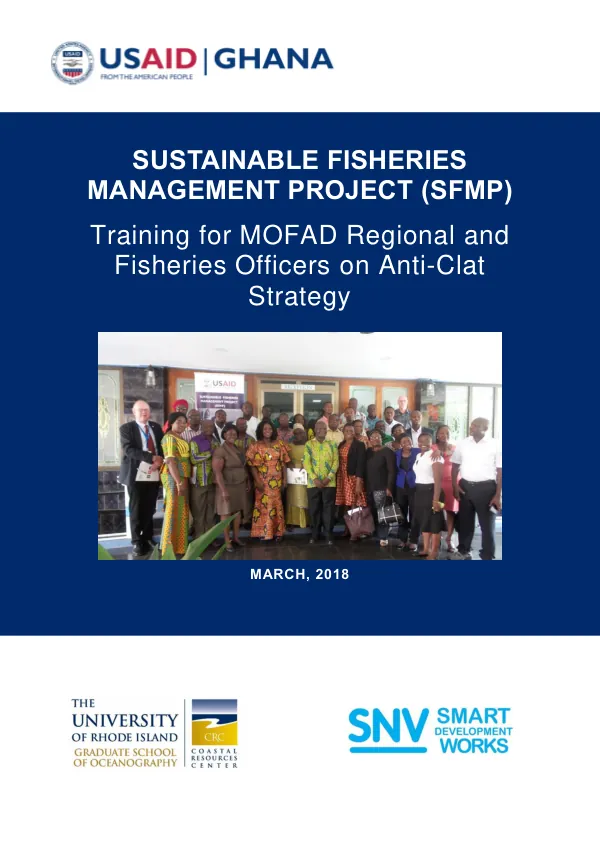 Training for MOFAD Regional and Fisheries Officers on Anti-Clat Strategy