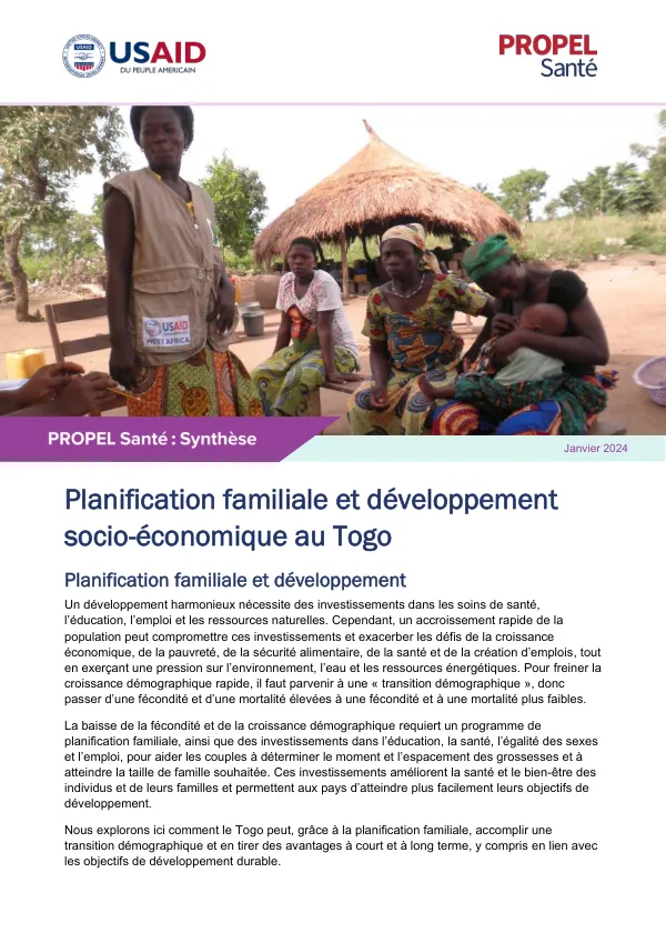 Planification familiale et développement socio-économique au Togo