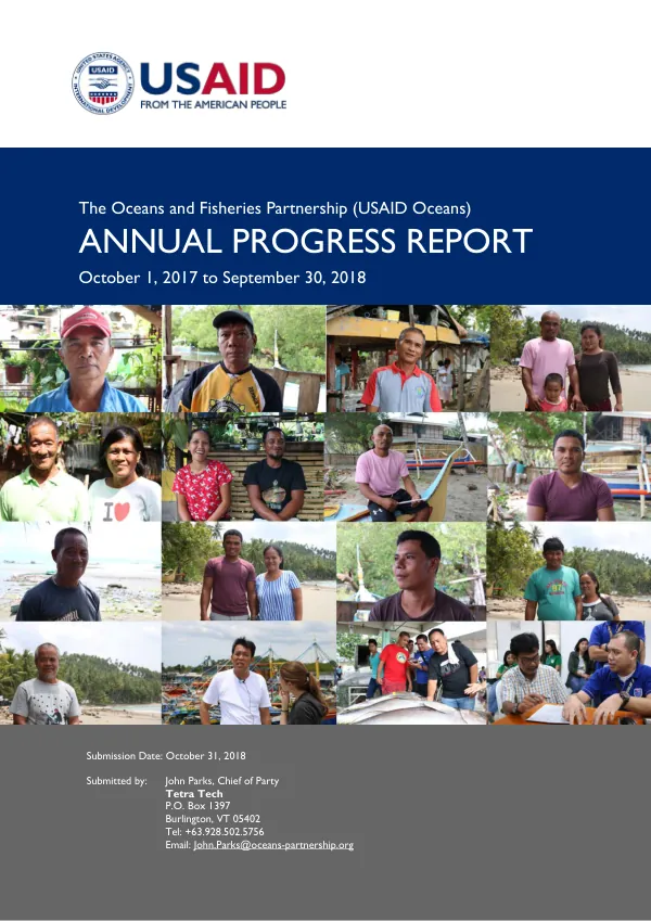 Annual Progress Report: The Oceans and Fisheries Partnership (USAID Oceans) Year Three (FY 2018)
