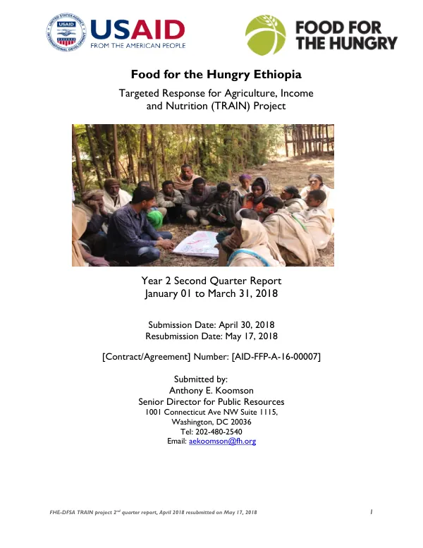 Targeted Response for Agriculture, Income and Nutrition (TRAIN) Project Year 2 Second Quarter Report