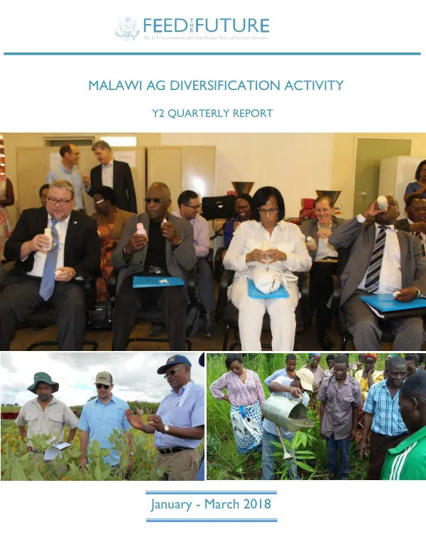 Malawi AG Diversification Activity Y2 Quarterly Report January - March 2018