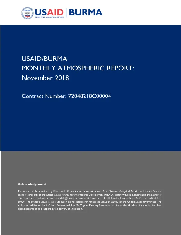 November 2018 Atmospheric Report