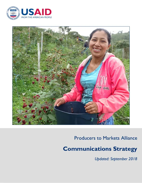 Communications Strategy for Producers to Markets Alliance Activity in Colombia