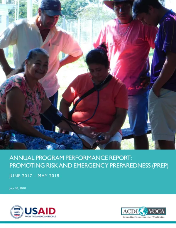 Annual Program Performance Report: Promoting Risk and Emergency Preparedness (PREP)