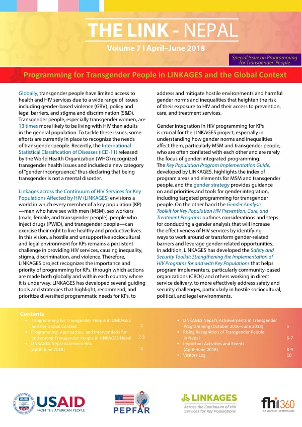 Programming for Transgender People in LINKAGES and the Global Context