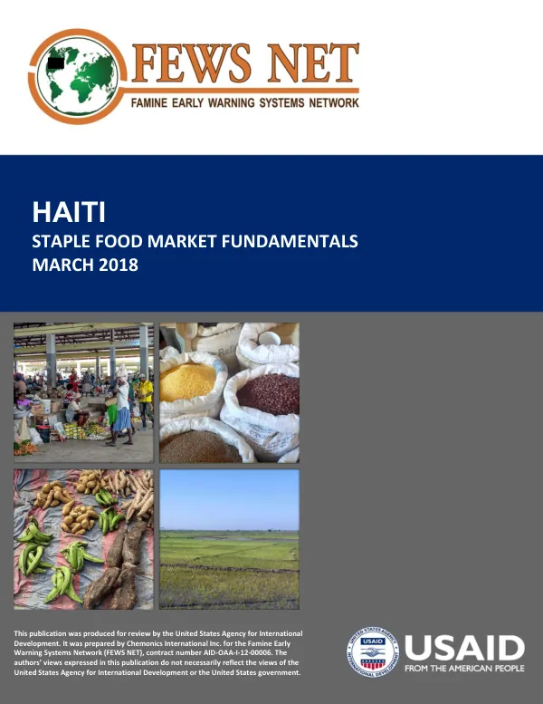 FEWS NET HAITI Staple Food Market Fundamentals