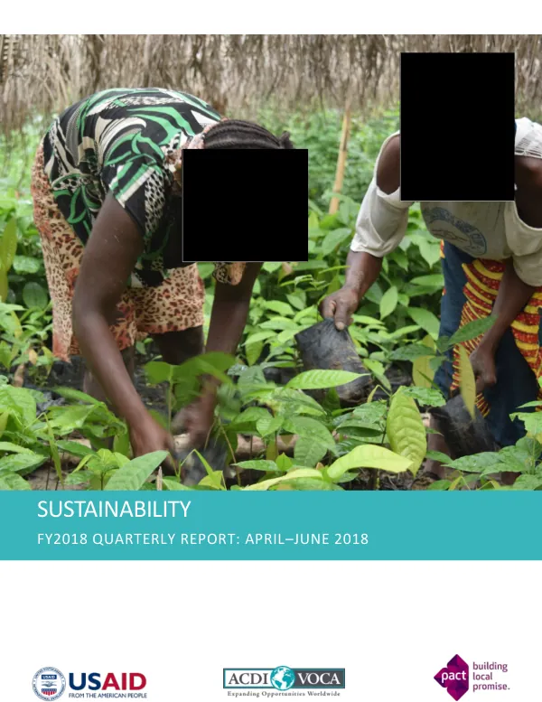 Forest Incomes for Environmental Sustainability FY2018 Quarterly Report: April–June 2018