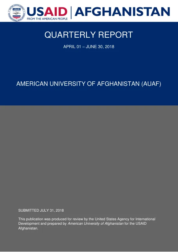 Quarterly Report: April 01 – June 30, 2018