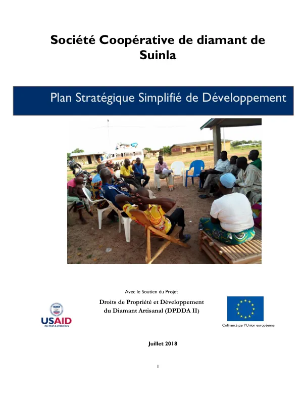Plan Stratégique Simplifié de Développement de la Société Coopérative de Diamant de Suinla