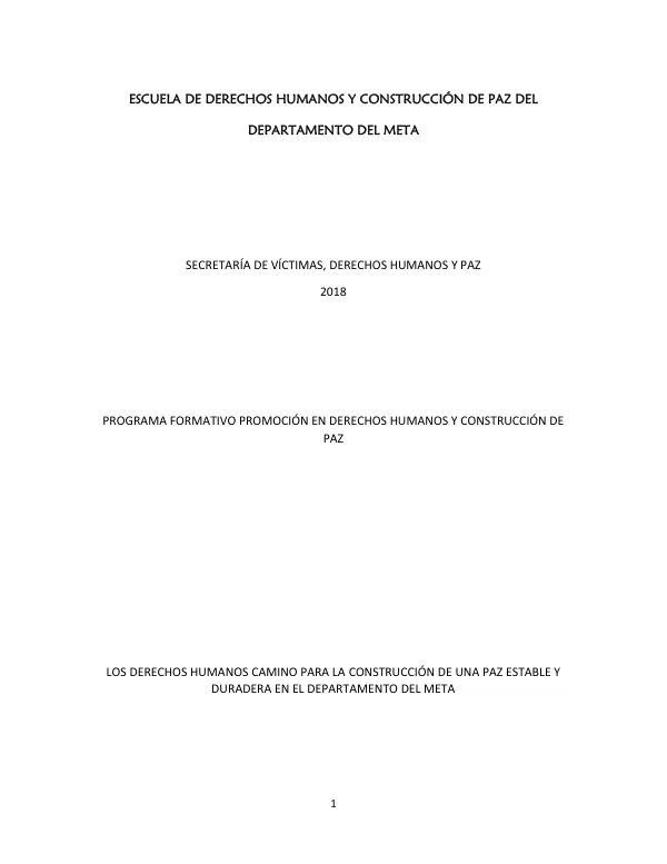 Escuela de Derechos Humanos y Construcción de Paz del Departamento del Meta