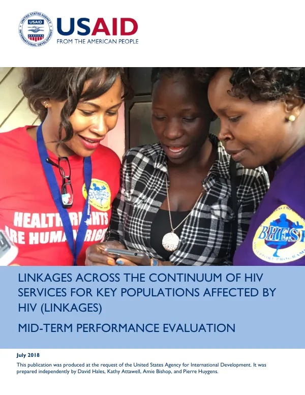 Linkages Across the Continuum of HIV Services for Key Populations Affected by HIV (Linkages) Mid-Term Performance Evaluation