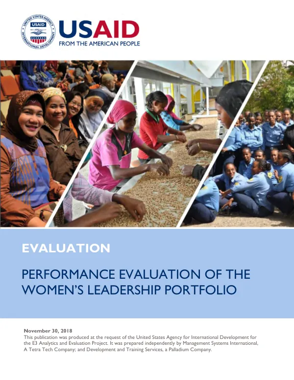 Performance Evaluation of the Women’s Leadership Portfolio