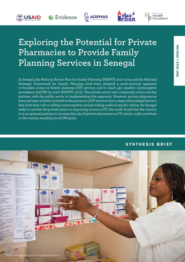 Exploring the Potential for Private Pharmacies to Provide Family Planning Services in Senegal