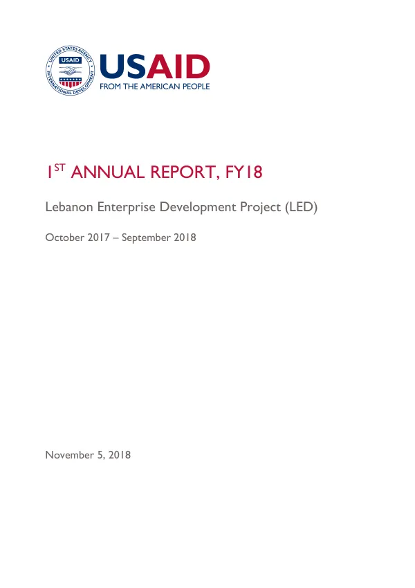 Lebanon Enterprise Development Year 1 Annual Report