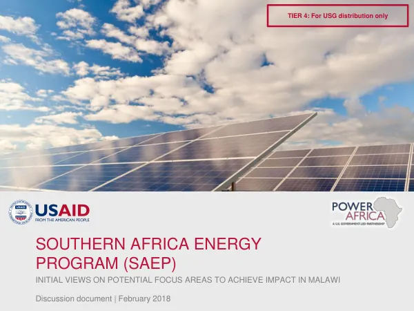 Southern Africa Energy Program (SAEP)