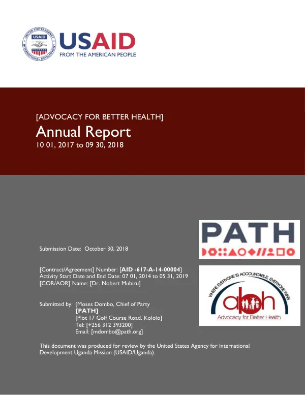 Annual Report: Advocacy for Better Health