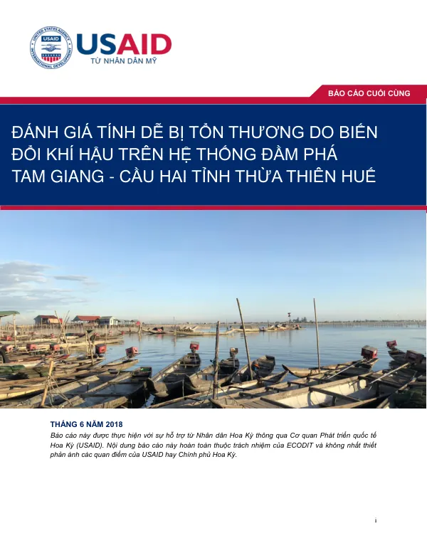 ĐÁNH GIÁ TÍNH DỄ BỊ TỔN THƯƠNG DO BIẾN ĐỔI KHÍ HẬU TRÊN HỆ THỐNG ĐẦM PHÁ TAM GIANG - CẦU HAI TỈNH THỪA THIÊN HUẾ