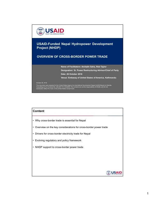 USAID-Funded Nepal Hydropower Development Project (NHDP)