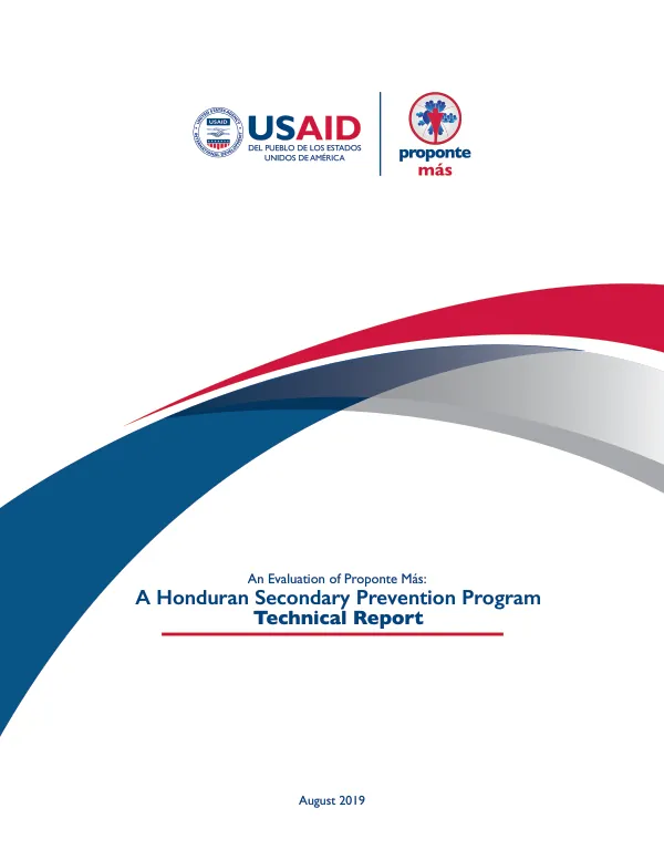 An evaluation of proponte mas : a Honduran secondary prevention program : technical report