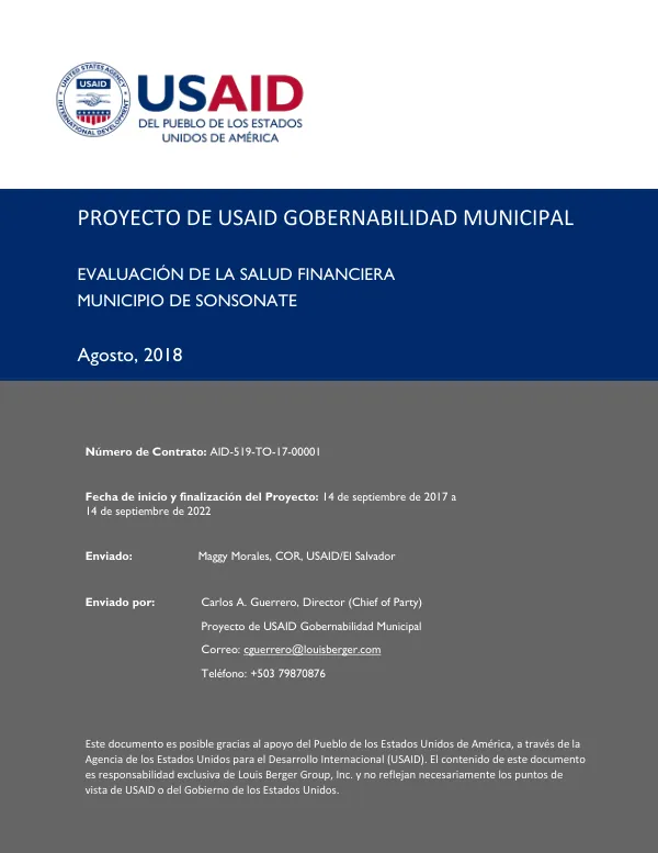 Evaluación de la salud financiera del municipio de Sonsonate