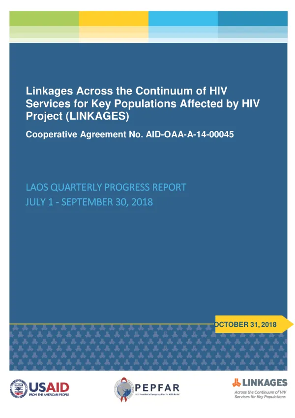 LINKAGES Laos FY18-Q4 Quarterly Progress Report