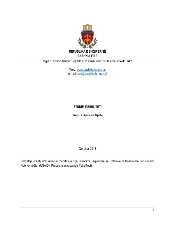 Bashum Fier Studim Fizibiliteti i Tregu i Gjësë së Gjallë