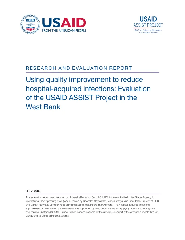 Using quality improvement to reduce hospital-acquired infections: Evaluation of the USAID ASSIST Project in the West Bank