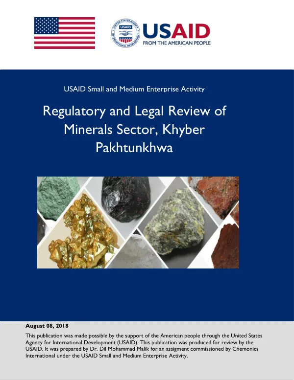 Regulatory and Legal Review of Minerals Sector, Khyber Pakhtunkhwa