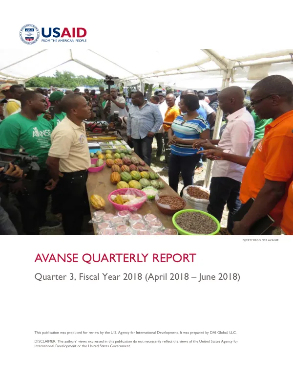 AVANSE I 3rd QUARTERLY REPORT - FY 2018