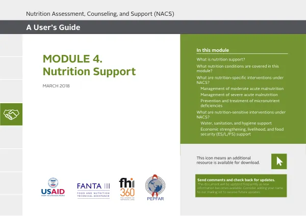 Module 4. Nutrition Support of NACS: A User's Guide