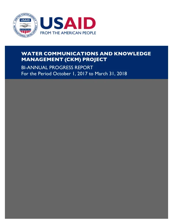 Water Communications and Knowledge Management (CKM) Project Bi-Annual Progress Report