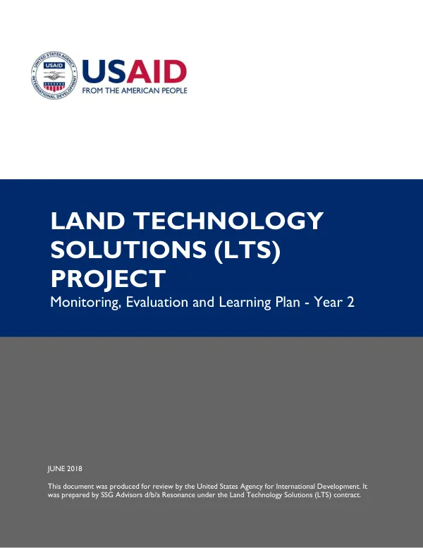 Monitoring, Evaluation and Learning Plan - Year 2