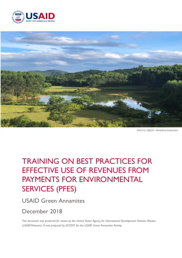 Training on Best Practices for Effective Use of Revenues from Payments for Environmental Services (PFES)